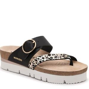 Mephisto Black Leather Sandal -size 36